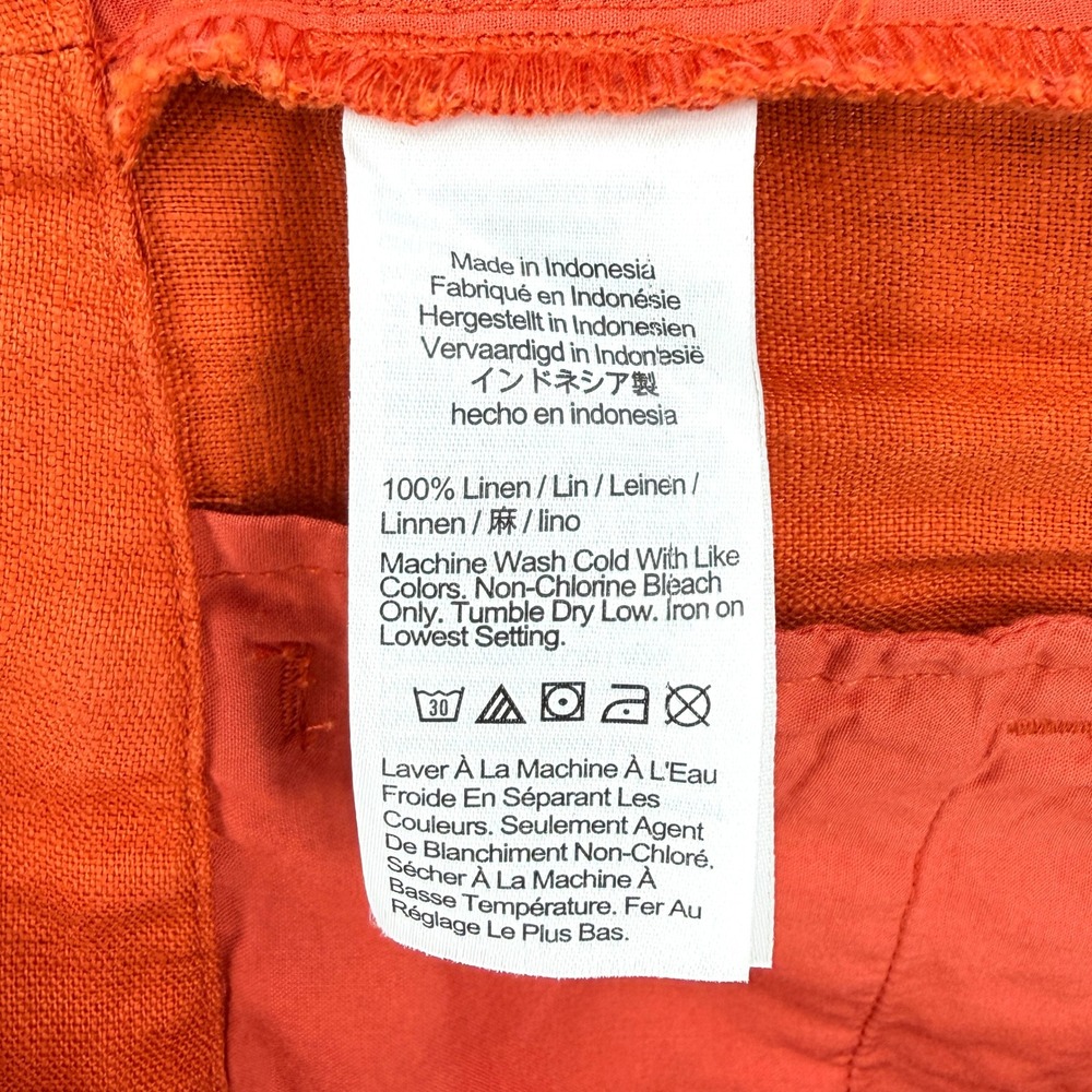 MADEWELL The Harlow Wide-Leg Pant Women 4 Orange Linen Trouser High Rise Pleated - Picture 12 of 16